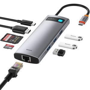 Baseus USB C Hub, 8'sı 1 arada Yerleştirme İstasyonu USB