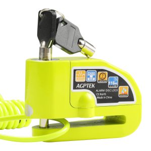 Disc Lock Alarm with 5FT Reminder Cable, AGPTEK 110db Anti-