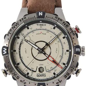 Timex Intelligent Quartz Tide Temp Compass Watch Brown/Silv