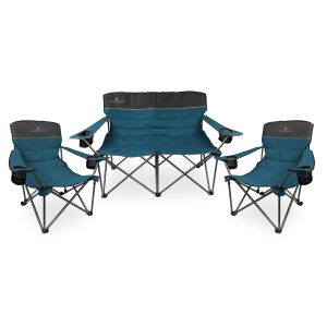 3 Piece Campfire Conversation Set for Camping, Patio, Hunti