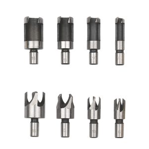 8Pcs Woodworking Chamfer Drilling Tool Wood Plug Cutter Dri