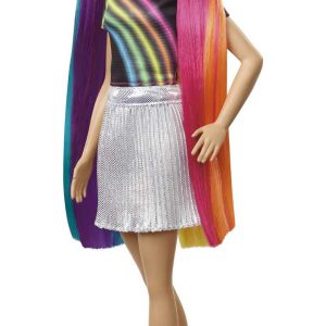 Barbie Gökkuşağı Renkli Saçlar Bebeği, Ekstra Uzun Sa