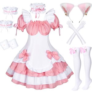 Anime French Maid Apron Lolita Fancy Dress Cosplay Costume