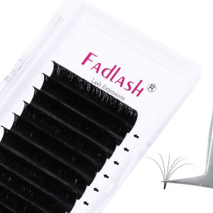 Easy Fan Voume Lashes, D curl 0.03mm 8~14mm Automatic Bloom