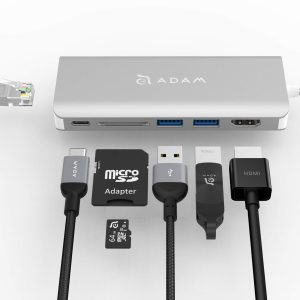 ADAM elements 6-in-1 USB C Hub - 4K USB C to HDMI - 100W US