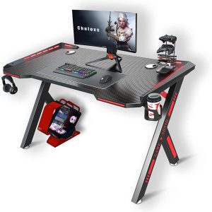 Chulovs Gaming Desk with LED RGB Lights 120cm PC Computer D