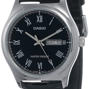 Casio Men's Black Dial Leather Band Watch - Mtp-V006L-1Budf