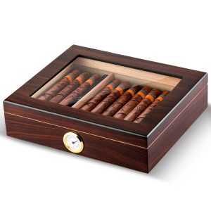 Cigar Humidor Handmade Wood Cigar Box Desktop Humidor with