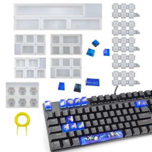 6 Sets Keycap Molds Handmade Keycap Silicone Molds Resin Ep