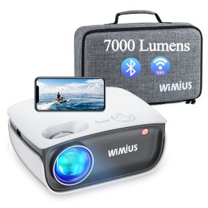 WiFi Projector, WiMiUS 6000 Lumens Bluetooth Projector Full