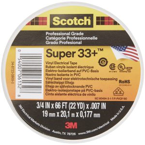 3M Scotch Super 33+ Electrical Tape - 3/4 in x 66 ft, Premi