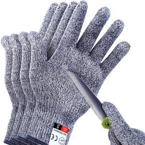 THOMEN 4 PCS (M+L) Cut Resistant Gloves Level 5 Protection